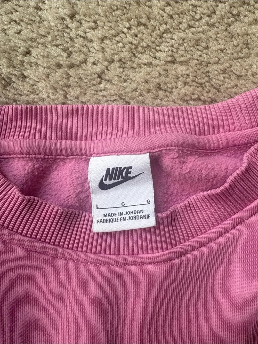 Nike Pink Pullover Sweatshirt with White Logo